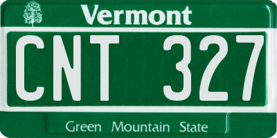 VT license plate CNT327