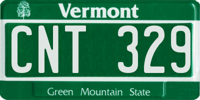 VT license plate CNT329