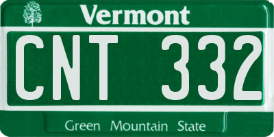 VT license plate CNT332