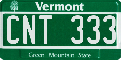 VT license plate CNT333