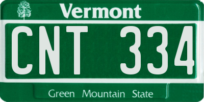 VT license plate CNT334