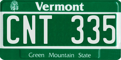 VT license plate CNT335
