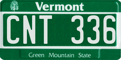 VT license plate CNT336