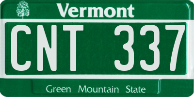 VT license plate CNT337