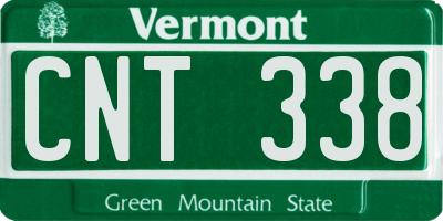VT license plate CNT338
