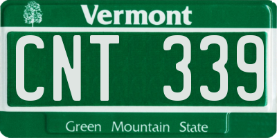 VT license plate CNT339