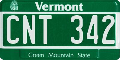 VT license plate CNT342