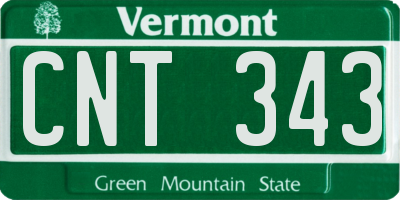 VT license plate CNT343