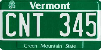 VT license plate CNT345