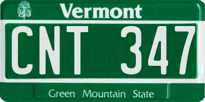 VT license plate CNT347