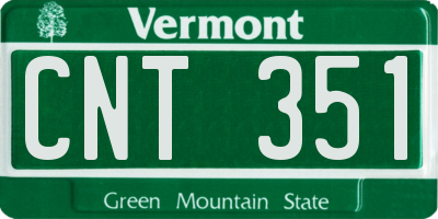 VT license plate CNT351