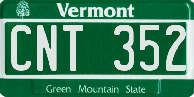 VT license plate CNT352