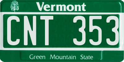 VT license plate CNT353