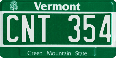 VT license plate CNT354