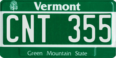 VT license plate CNT355