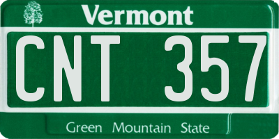 VT license plate CNT357