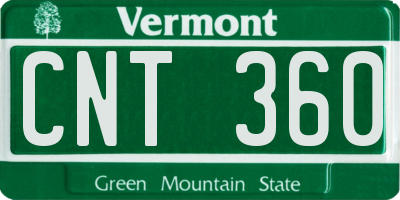 VT license plate CNT360