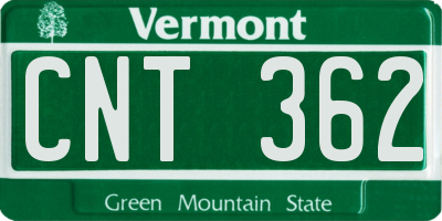 VT license plate CNT362