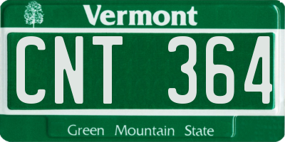 VT license plate CNT364