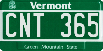 VT license plate CNT365