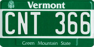 VT license plate CNT366