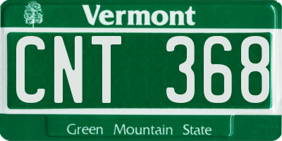 VT license plate CNT368