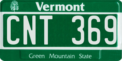 VT license plate CNT369