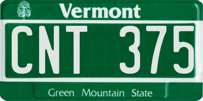 VT license plate CNT375