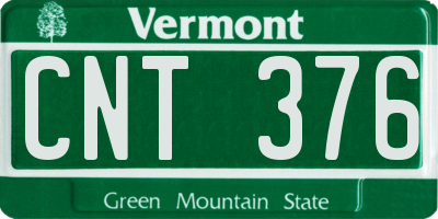 VT license plate CNT376