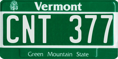 VT license plate CNT377