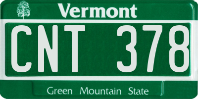 VT license plate CNT378
