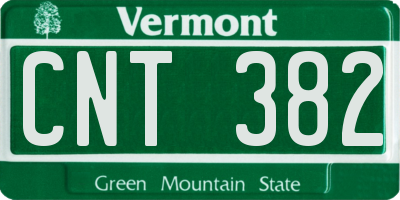 VT license plate CNT382
