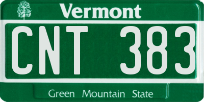 VT license plate CNT383