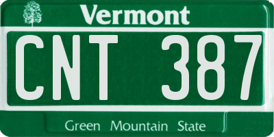VT license plate CNT387