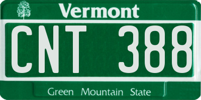 VT license plate CNT388