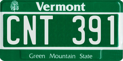VT license plate CNT391