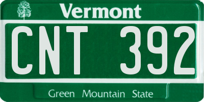 VT license plate CNT392