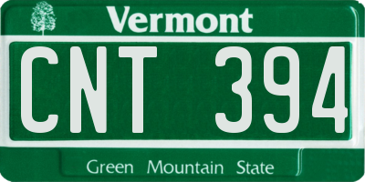 VT license plate CNT394