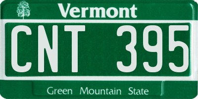 VT license plate CNT395