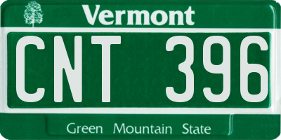 VT license plate CNT396