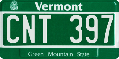 VT license plate CNT397