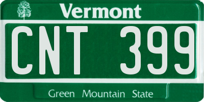 VT license plate CNT399