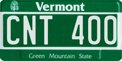 VT license plate CNT400