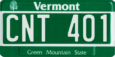 VT license plate CNT401
