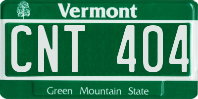 VT license plate CNT404