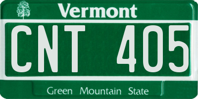VT license plate CNT405