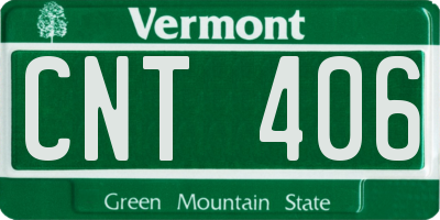 VT license plate CNT406