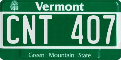 VT license plate CNT407