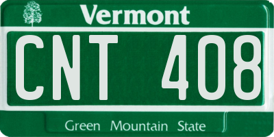 VT license plate CNT408
