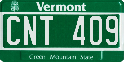 VT license plate CNT409